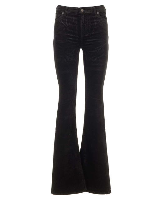 7 For All Mankind Blue Velvet Flared Jeans