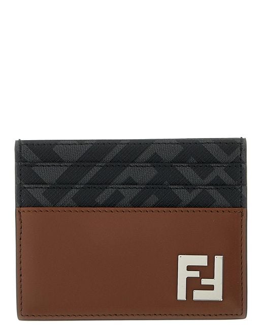 Fendi Black Squared Ff Wallets And Card Holders for men