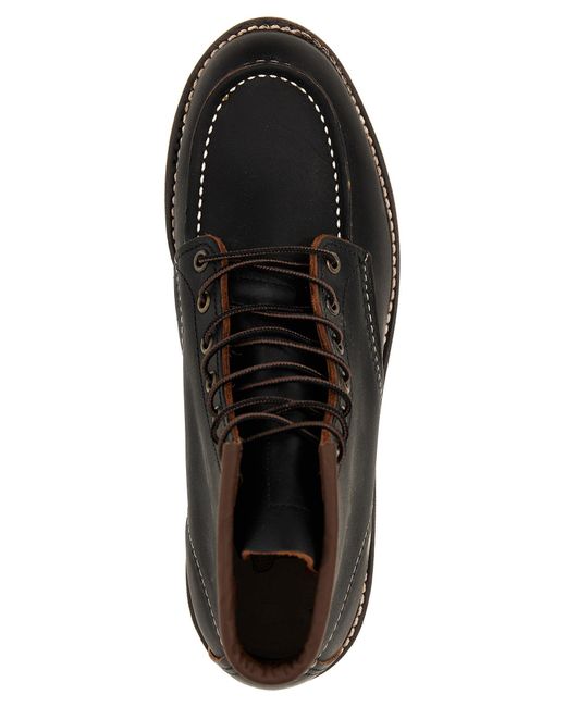 Red Wing Black Classic Moc Boots, Ankle Boots for men