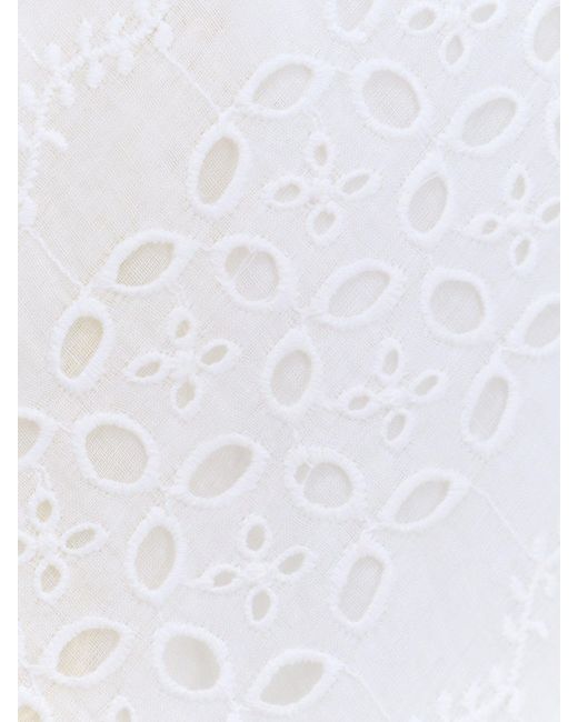 Abito chemisier in cotone biologico con ricami all-over di Isabel Marant in White