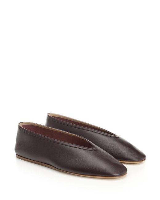Le Monde Beryl Brown Luna Leather Ballerina Flats