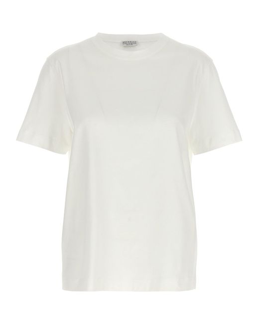 Brunello Cucinelli White 'Monile' T-Shirt