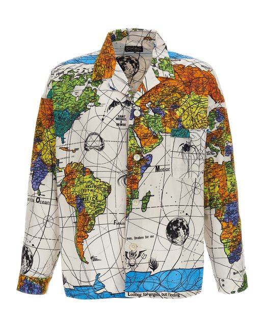 SAINT Mxxxxxx Multicolor World Map Shirt, Blouse for men