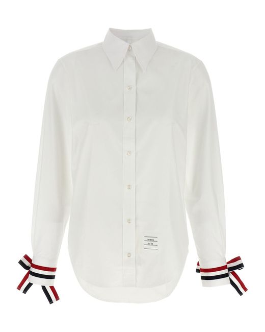 Rwb Tape Cuffs Shirt Camicie Bianco-Donna di Thom Browne in White