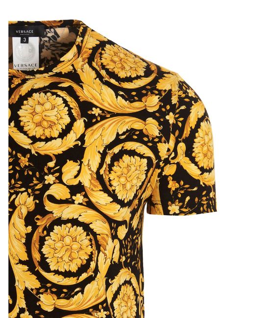 Barocco T Shirt Multicolor di Versace in Metallic da Uomo