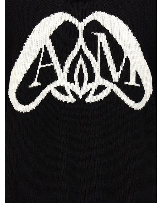 Logo Seal Maglioni Bianco/Nero di Alexander McQueen in Black da Uomo