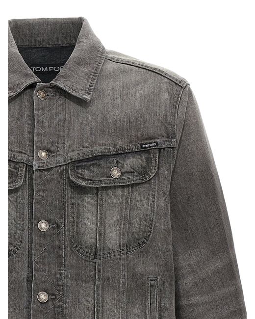 Denim Jacket Giacche Grigio di Tom Ford in Gray da Uomo
