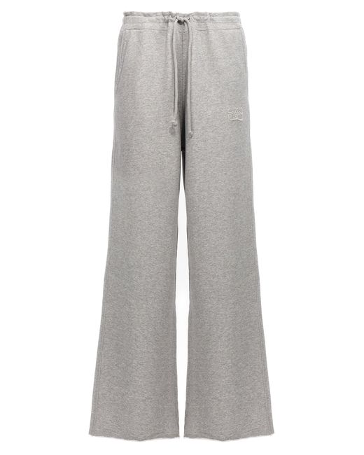 Logo Embroidered Joggers Pantaloni Grigio di Ganni in Gray