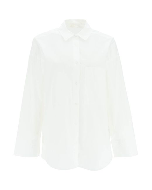 By Malene Birger White Derris Boxy Fit Shirt In Organic Cotton