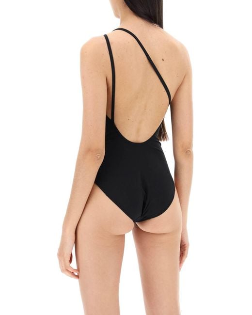 Tory Burch Black One-Shoulder Swimsuit With