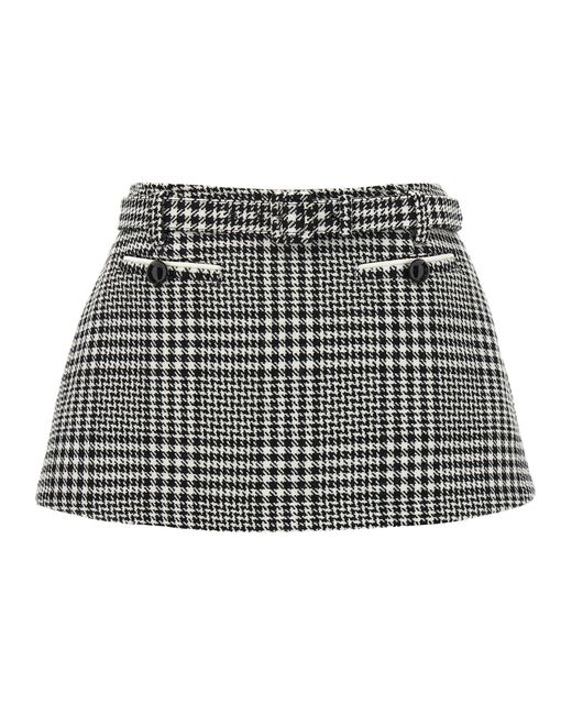 Self-Portrait Black Bouclé Wool Skort Bermuda And Short