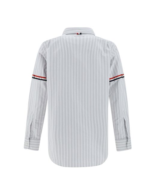 Thom Browne Gray Straight Fit Pc L/s Shirt W/GG Armband I for men