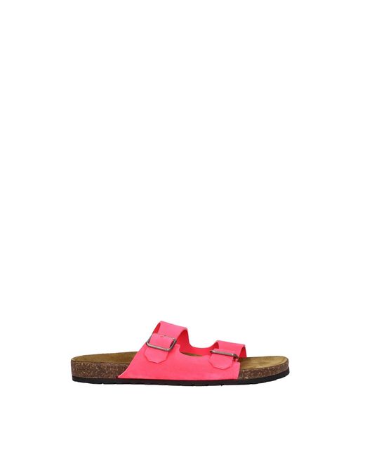 Saint Laurent Pink Slippers And Clogs Jimmy Suede Fluo for men