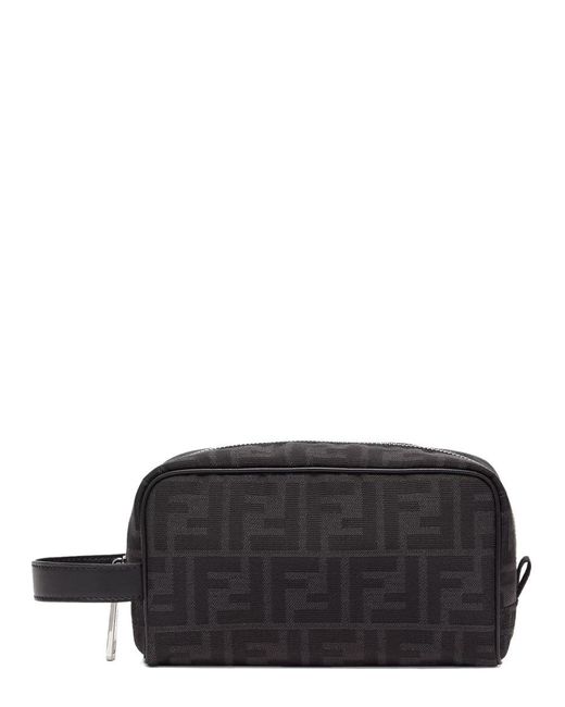 Fendi Black Beauty Case "Ff" Jacquard Small for men