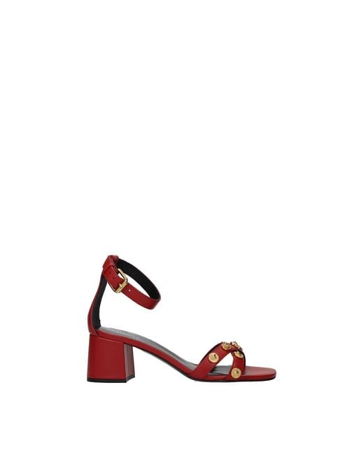 Versace Sandals Leather Red Dark Red Lyst UK