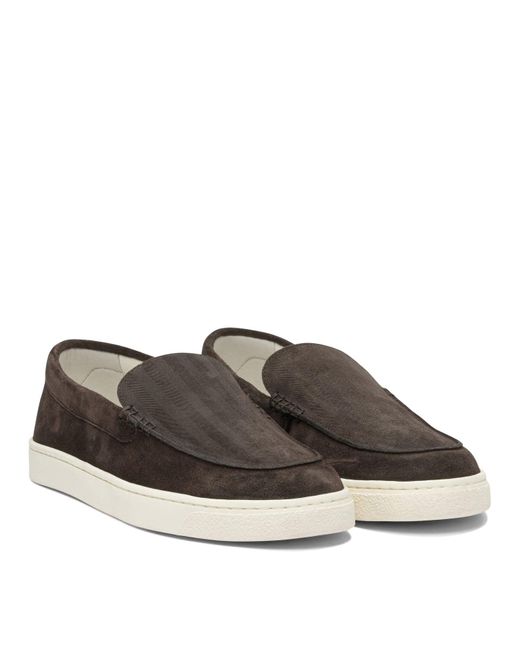 Chevron-Effect Suede Loafers Loafers & Slippers Marrone-Uomo di Brunello Cucinelli in Gray da Uomo