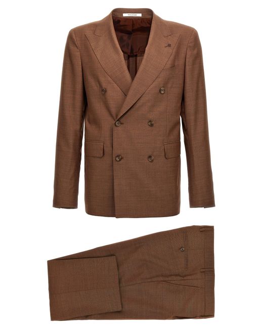 Tagliatore Brown Wool Suit for men