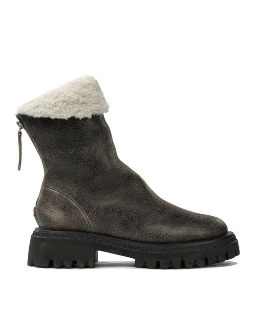 Halmanera Black Leather Zippered Ankle Boots