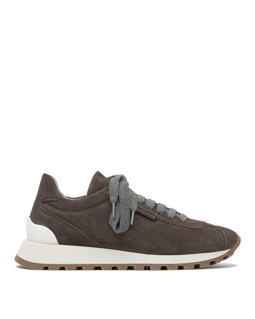 Brunello Cucinelli Black Shiny Tab Sneakers