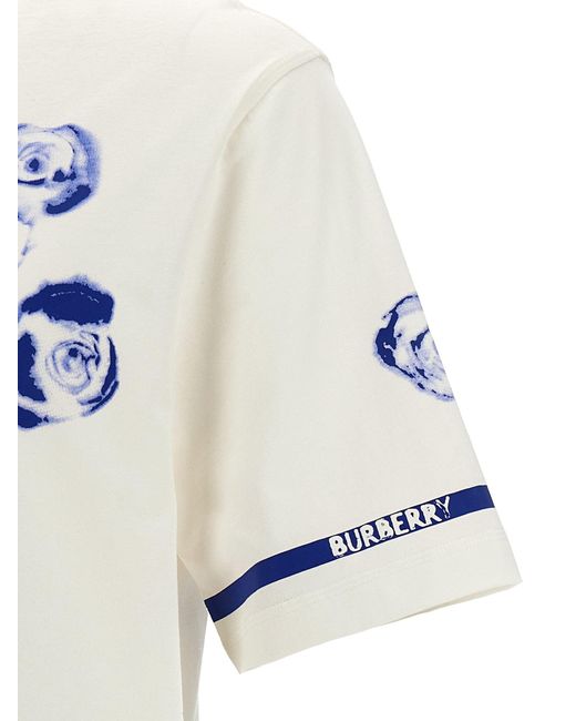 Printed T Shirt Bianco di Burberry in White da Uomo