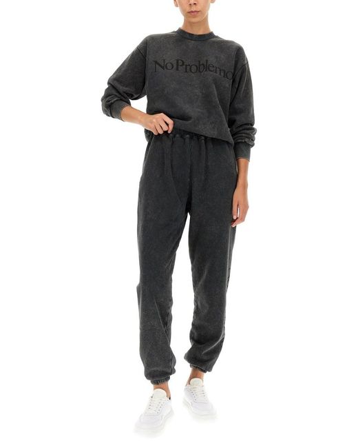 "No Problem" Jogging Pants-Donna di Aries in Black