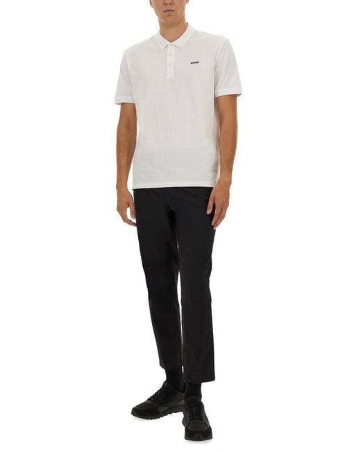 HUGO White Polo "Donos" for men