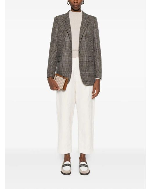 Tagliatore Gray Adrianne Houndstooth Wool Blazer