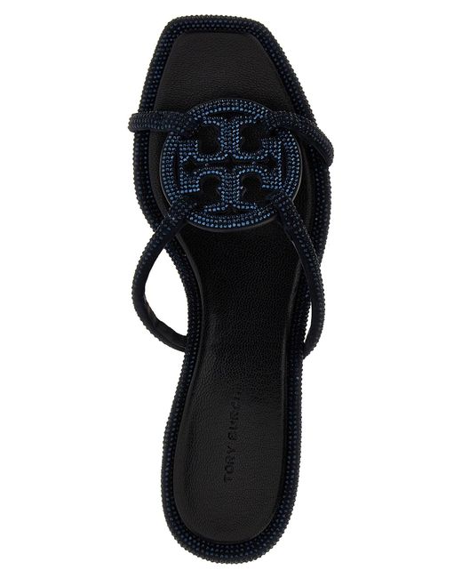 Tory Burch Black Pave Geo Bombe Miller Sandals