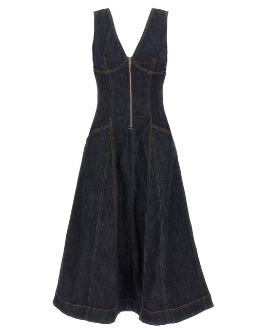 Denim Midi Abiti Blu-Donna di Self-Portrait in Blue