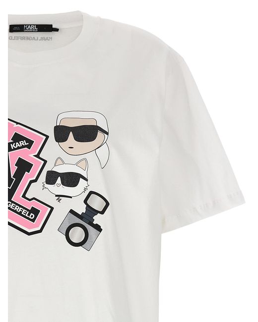 Oversized Ikonik T Shirt Bianco di Karl Lagerfeld in White