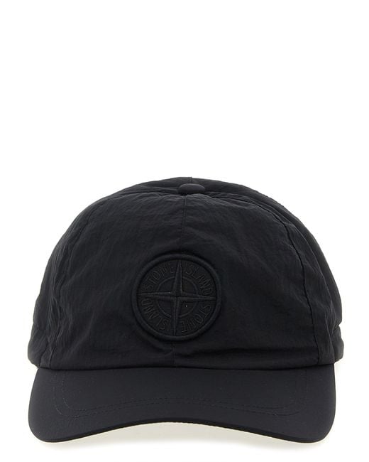Stone Island Logo Patch Cap Hats Black for men