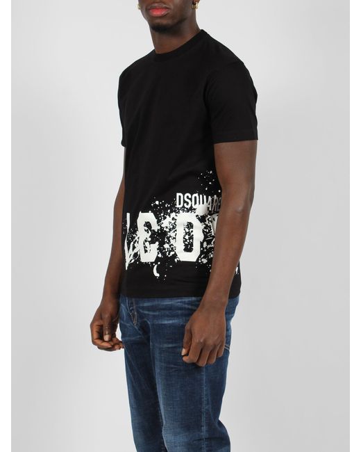 DSquared² Black Icon Splash Cool Fit T-shirt for men