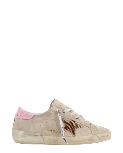 Sneakers in suede con patch in pelle di Golden Goose Deluxe Brand in Natural
