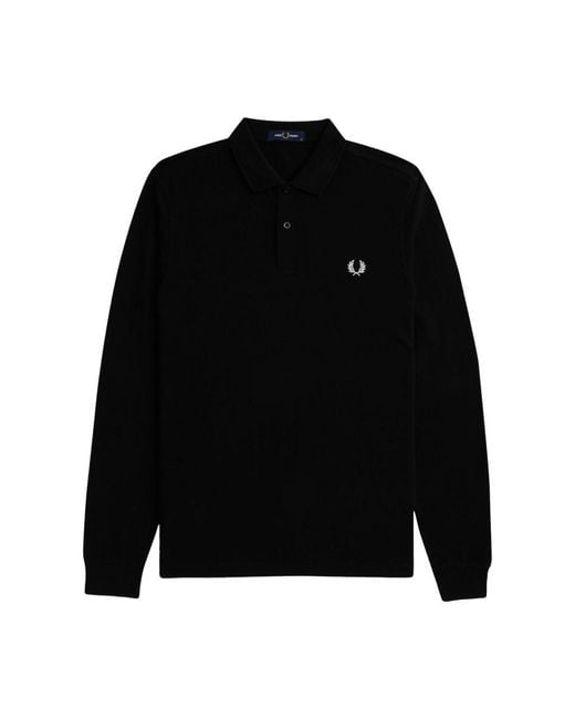 Fred Perry Black Cotton Polo for men