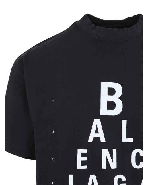 Balenciaga Black Eye-Test Oversized T-Shirt, 100% Cotton
