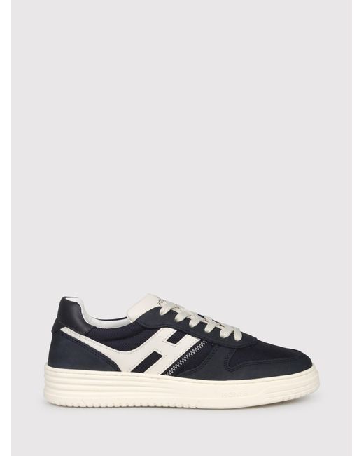 Hogan White Basketball-Inspired H630 Sneakers With Nubuk Leather for men
