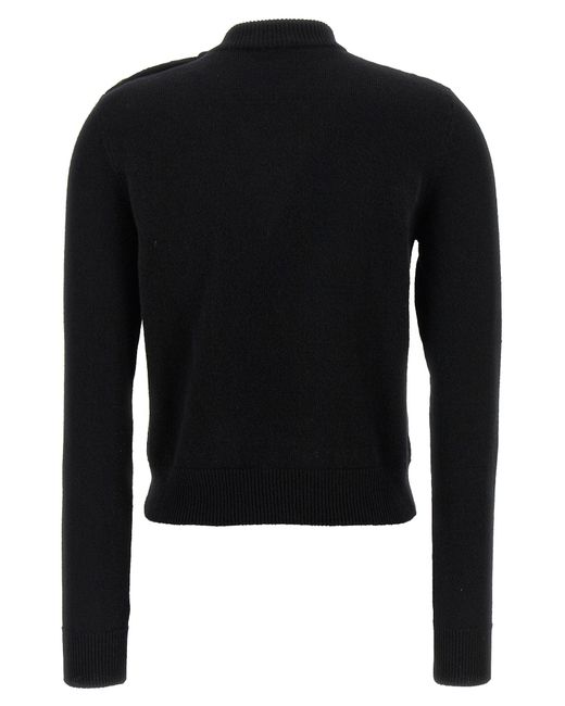 Eco-Cashmere Button Sweater Maglioni Nero-Donna di Balmain in Black