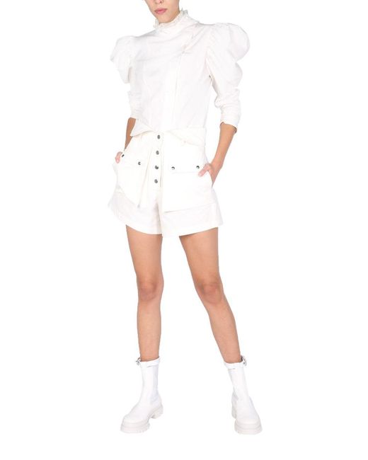 Philosophy White High Waist Bermuda