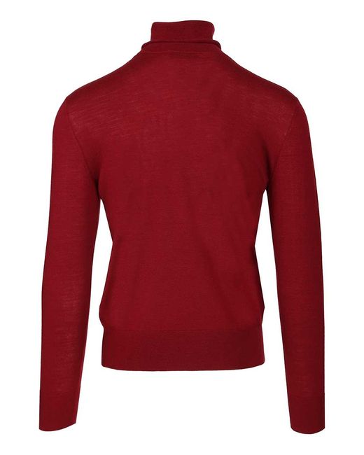 Dries Van Noten Red Turtle Neck Jumper for men