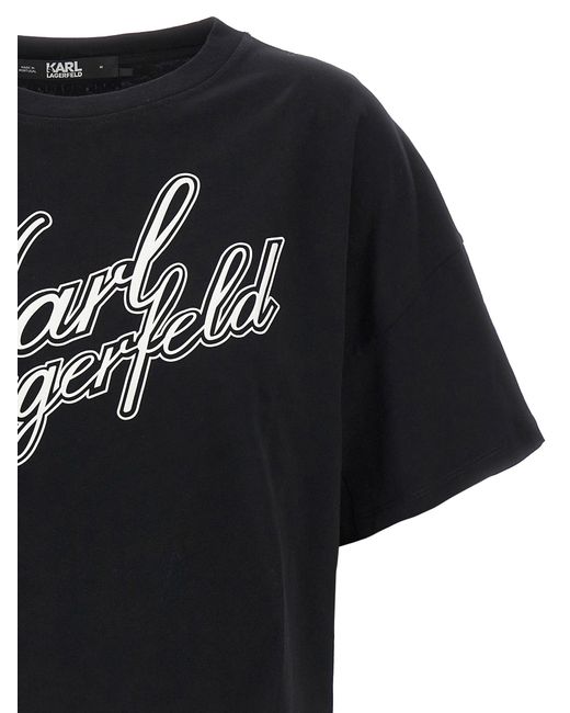 Athleisure Cropped T Shirt Nero di Karl Lagerfeld in Black