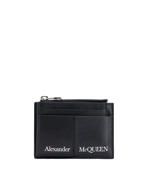 Portacarte doppio in pelle di Alexander McQueen in Black da Uomo