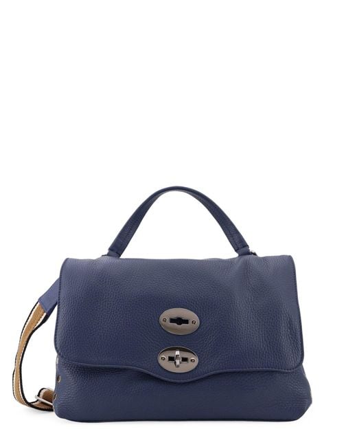 Zanellato Blue Postina S Leather Crossbody Bag