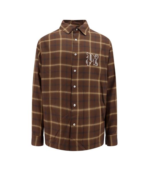Palm Angels Brown Long Sleeves Shirts for men