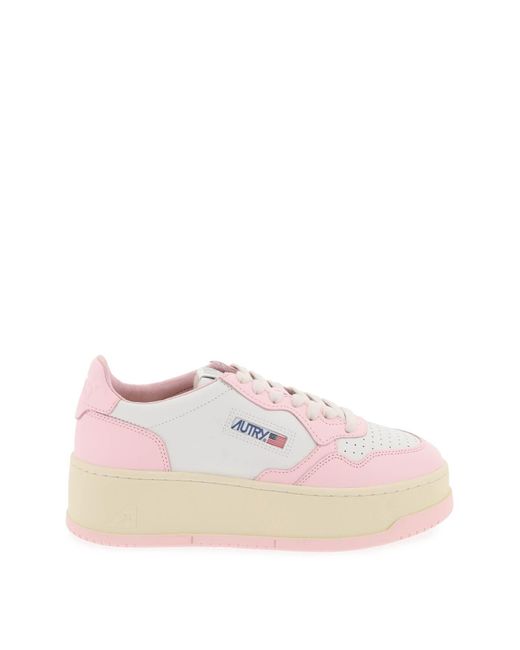 Autry Pink Medalist Low Sneakers