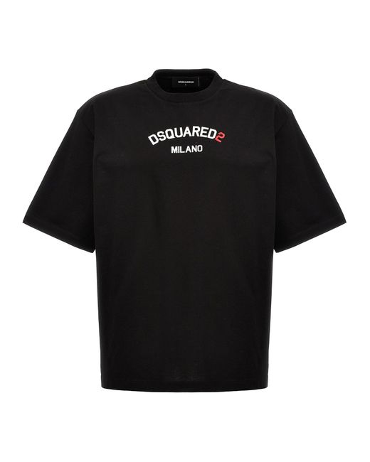 Logo T Shirt Nero di DSquared² in Black da Uomo