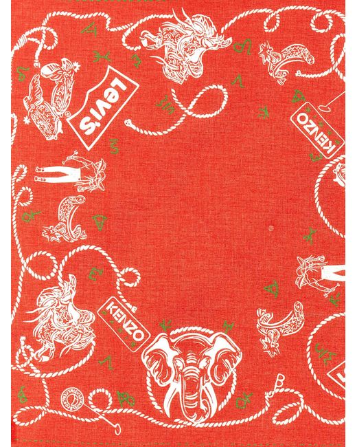 X Levi Strauss & Co. Bandana Sciarpe Rosso di KENZO in Red