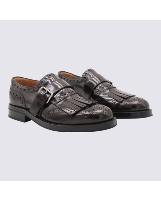 Church's Brown Burgundy Leather Monk Phillis Formal Shoes