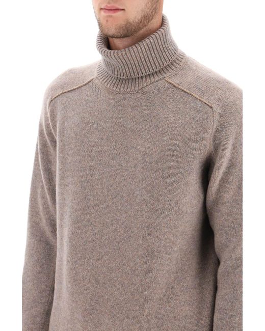 Zegna Gray Turtleneck Sweater for men
