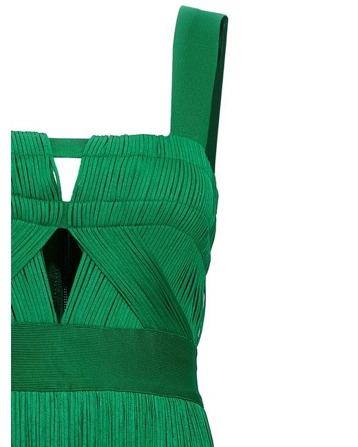 Fringed Dress Abiti Verde di Hervé Léger in Green