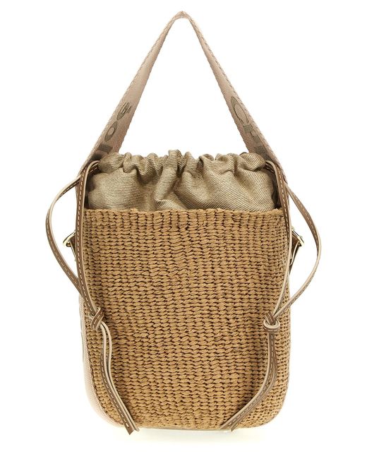'Woody Small Bucket Bag Borse A Tracolla-Donna di Chloé in Natural